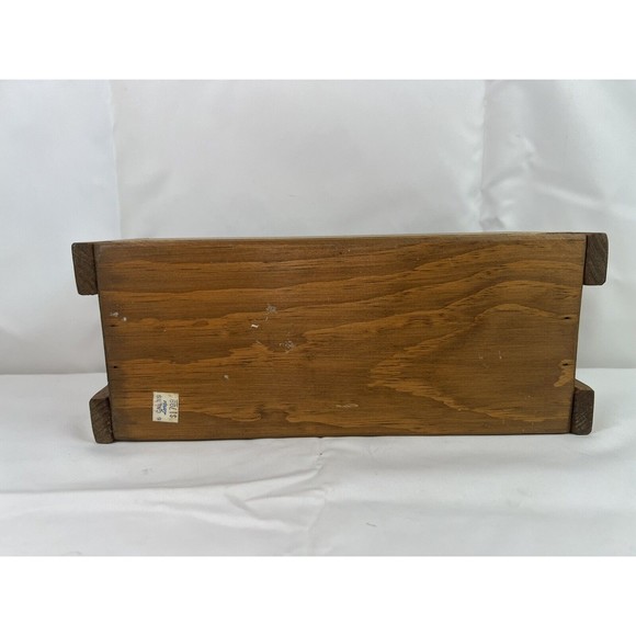 Vtg Decorative Country Farmhouse Wooden Fruit Storage Rectangle Basket W/Handles - Picture 4 of 6